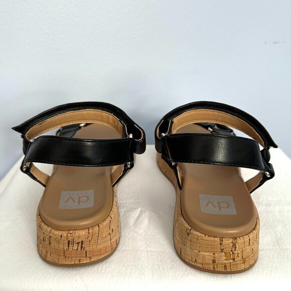 DV Dolce Vita Women’s Saedey Velcro Cork Platform Sandals 8 Black Adjustable - Picture 5 of 9
